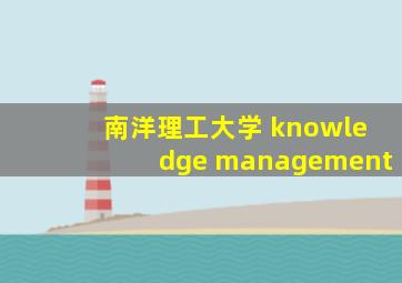 南洋理工大学 knowledge management